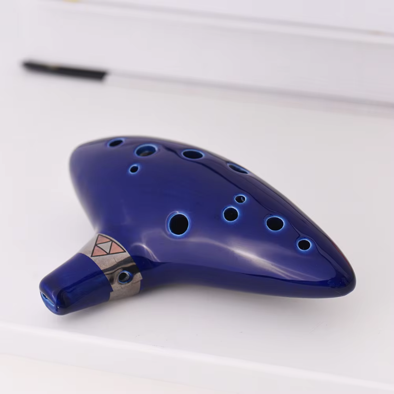 Song With Musical Instrument - 12穴オカリナ セラミック製アルトC管 フルート管楽器 歌詞集、ネックストリング、ネックコード、楽譜付き