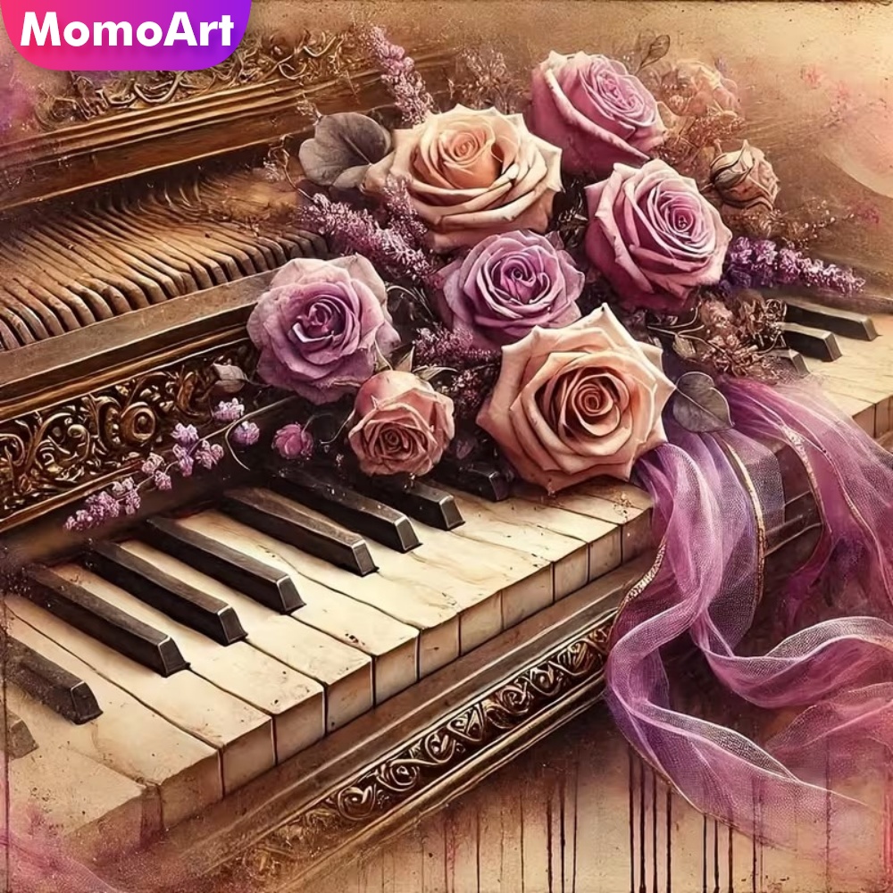 Musical Instrument Tabla - Momoart 新着ダイヤモンド刺繍ピアノ絵画楽器針仕事 DIY 風景ダイヤモンドモザイク花手芸
