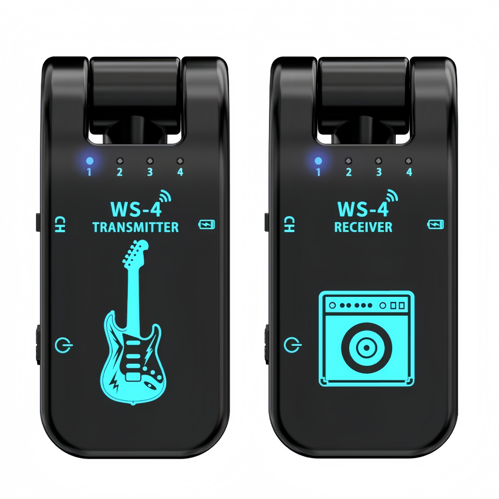Musical Instrument Amplifier - 2.4G ワイヤレスギターシステム - エレキギターとベース用の充電式ギタートランスミッター＆レシーバー、プラグアンドプレイ、低遅延