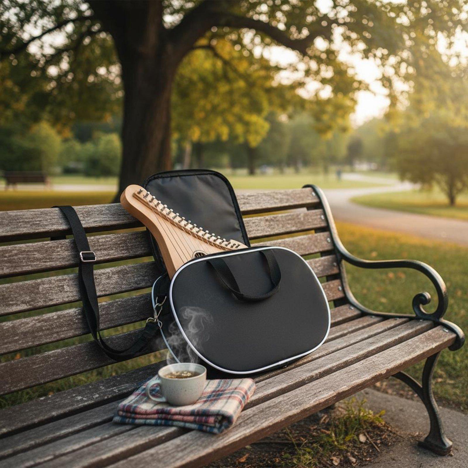 Musical Instrument Accessories - 調節可能なストラップ付きリラハープバッグ、ソフト裏地付きギグケース、小型ハープリラ楽器アクセサリー用