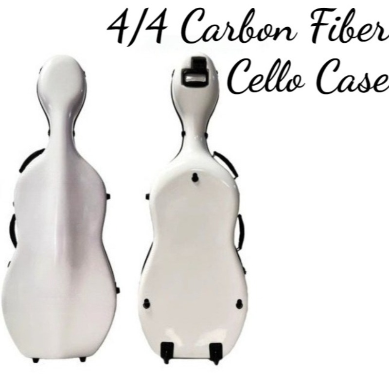 Musical Instrument Accessories - 4/4 カーボンファイバーチェロケース傷防止耐摩耗性軽量ポータブルショルダーチェロボックス楽器アクセサリー