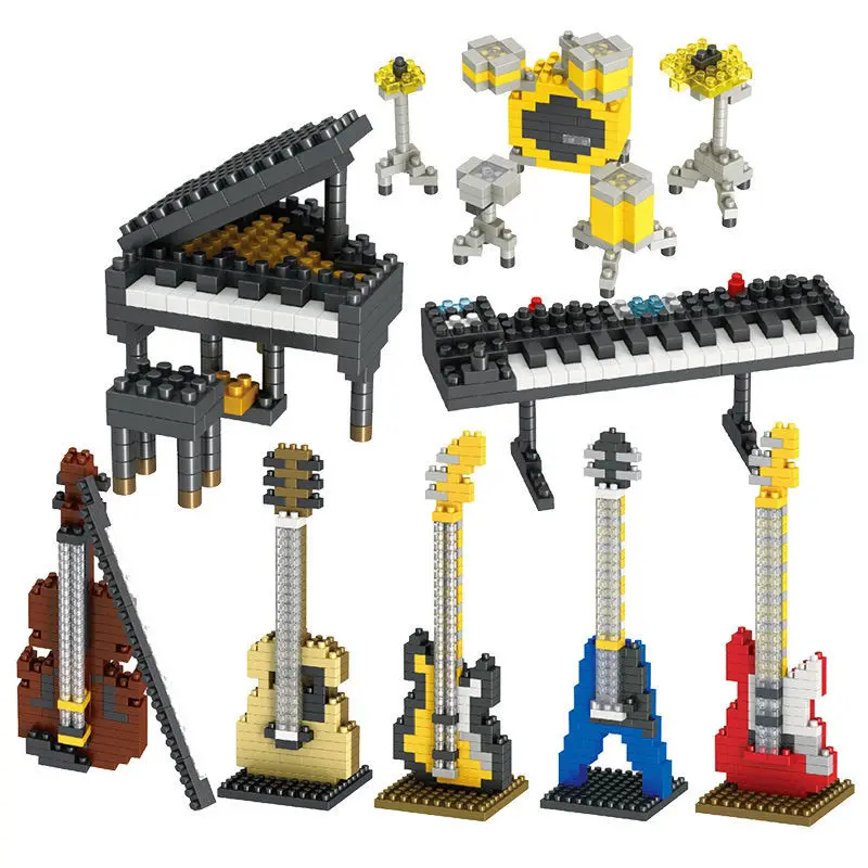 Musical Instrument Tabla - MOC 楽器ビルディングブロック音楽シリーズ ABS プラスチックミニピアノギター DIY 組立レンガ子供知育玩具