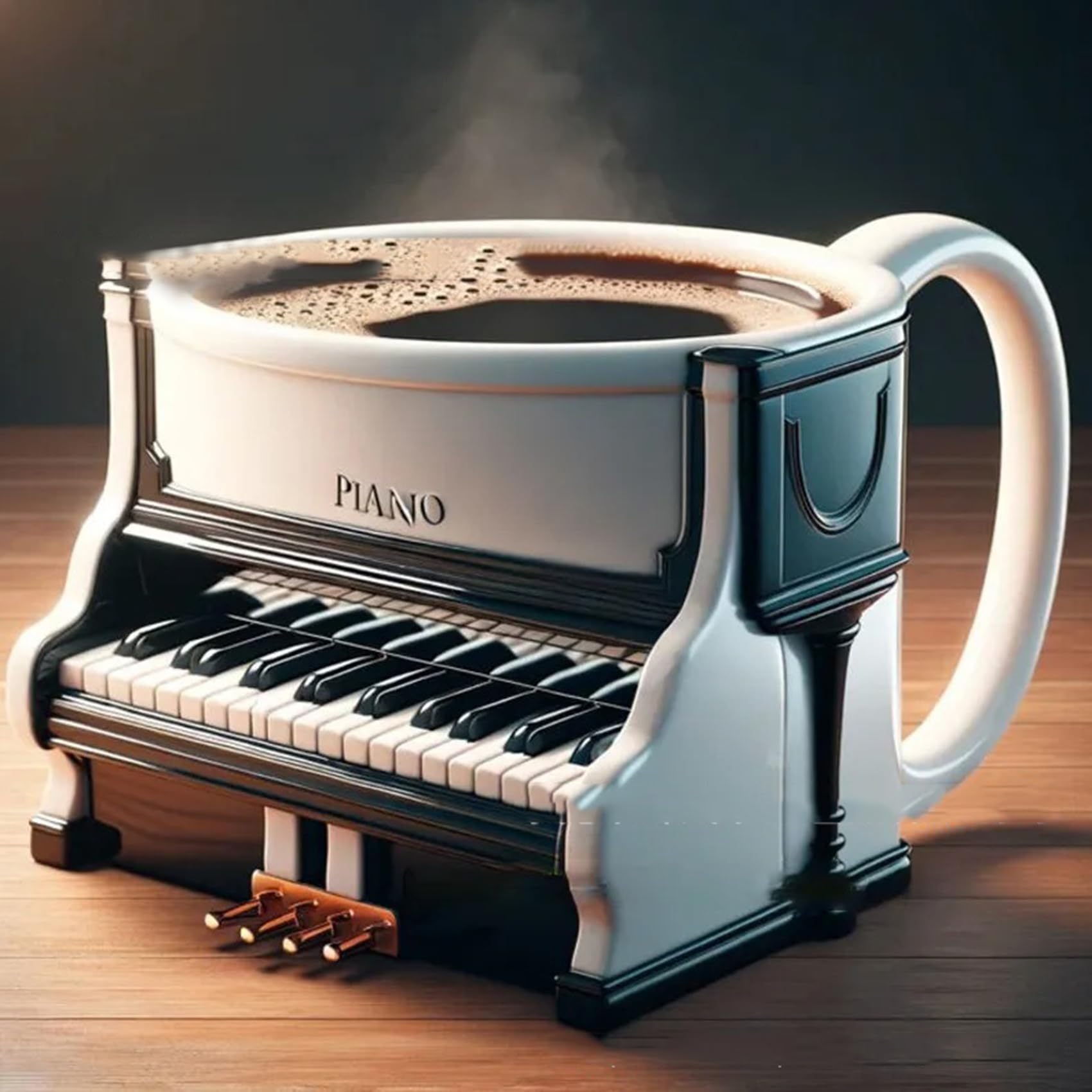Musical Instrument Like Piano - ノベルティ楽器コーヒーマグ、ユニークなノートデザインのコーヒーカップ、ミルクセラミックカップ、音楽ピアノを愛する人に適しています。