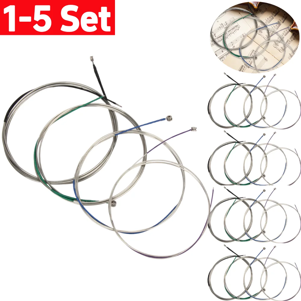 Musical Instrument German - 1-5セット ドイツ銀チェロ弦セット C-G-D-A スチールコア巻きチェロ弦 フルサイズ4/4 3/4