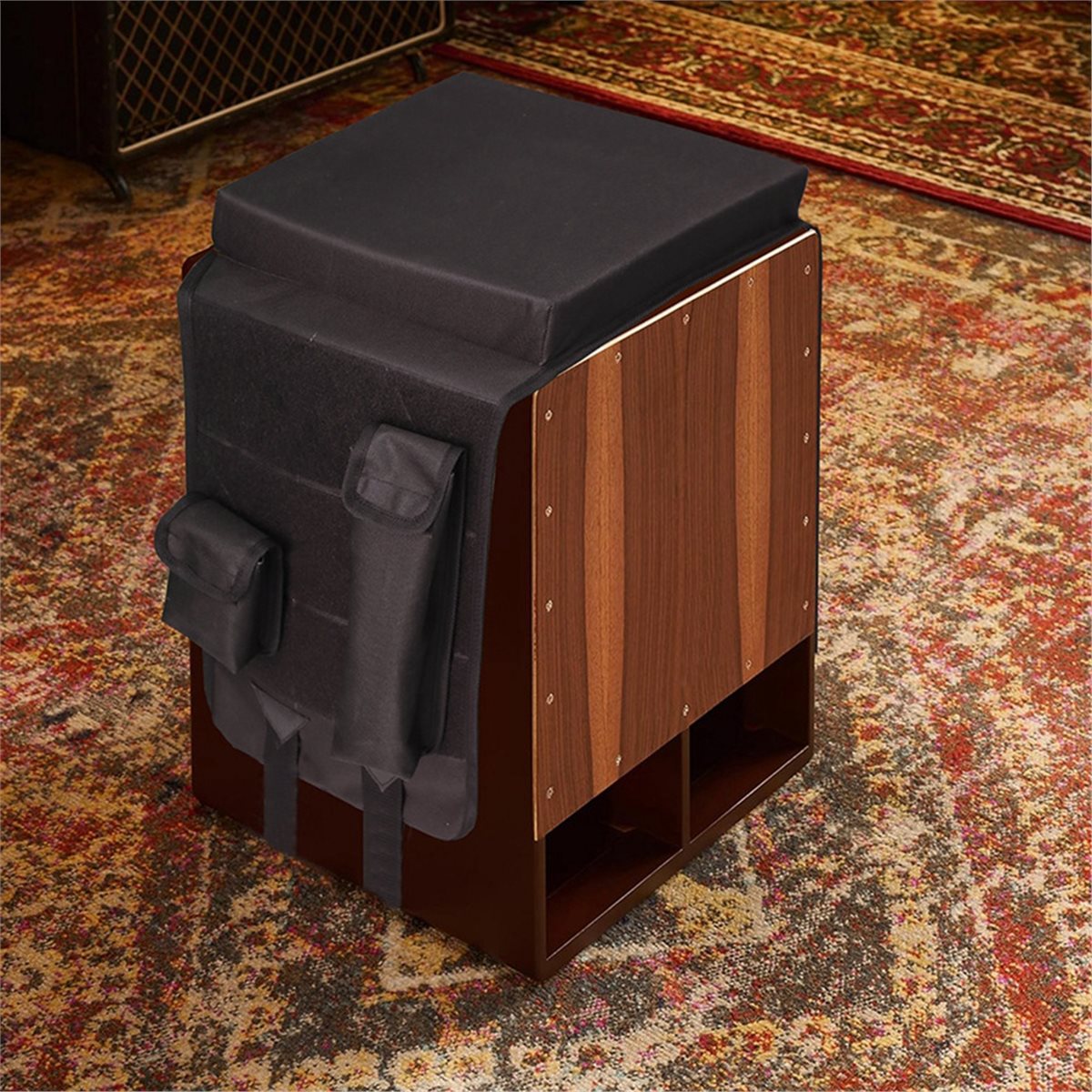 Musical Instrument Accessories - 【大セール】カホンパッド入りシート楽器用サドル サイドポケット付き カホンサドルドラムアクセサリー 音楽演奏 ホームスタジオ用