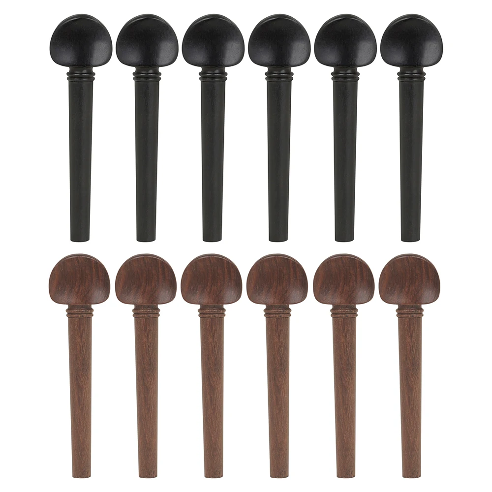 Musical Instrument Tabla - 12 ピース/セットウード弦ペグマホガニー乳房弦シャフト黒檀ウードリュートチューニングシャフト交換部品楽器部品