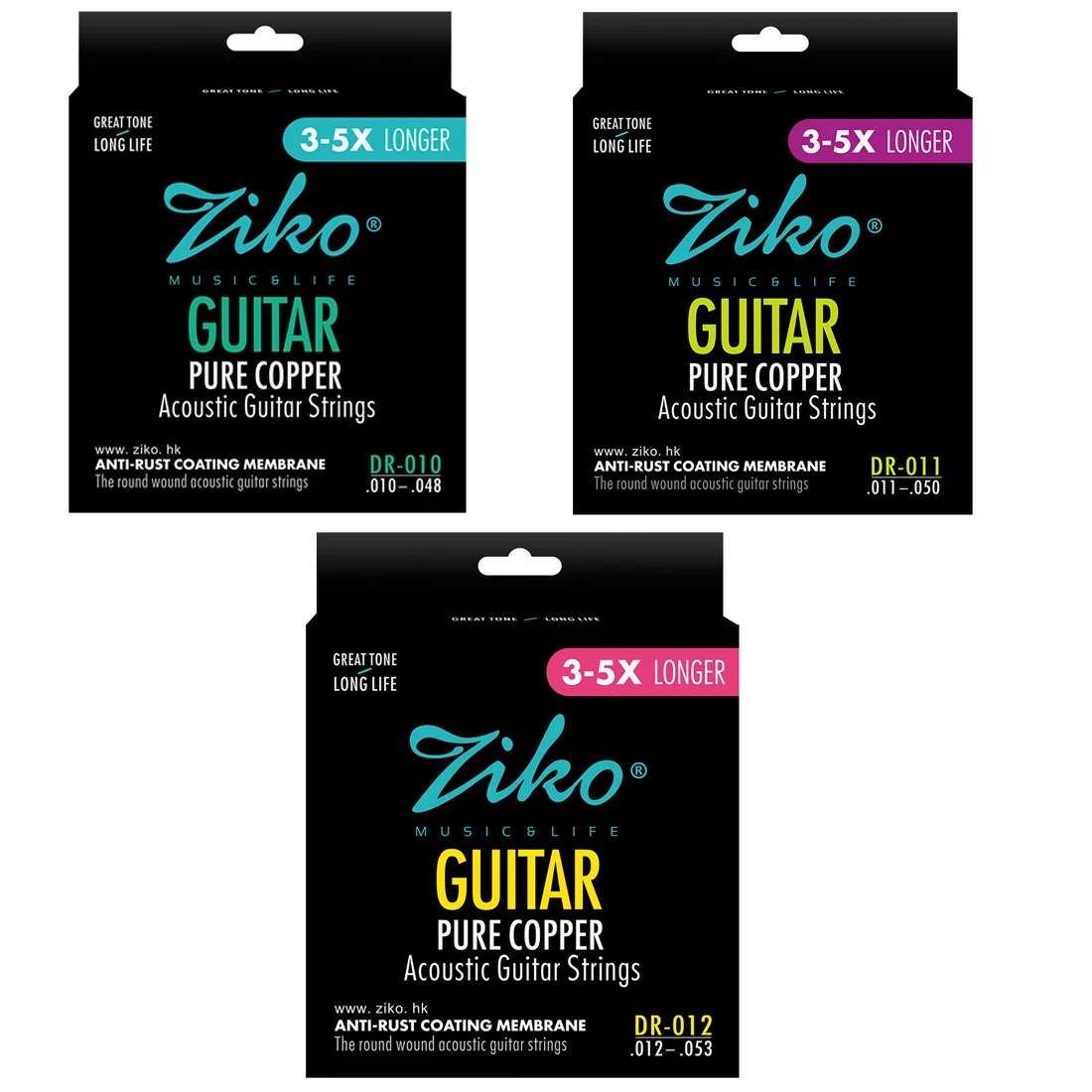 Musical Instrument With Strings - Ziko-アコースティックギター弦、プロのフォークギターアクセサリー、赤い銅コーティング、高品質、dr-010、dr-011、dr-012