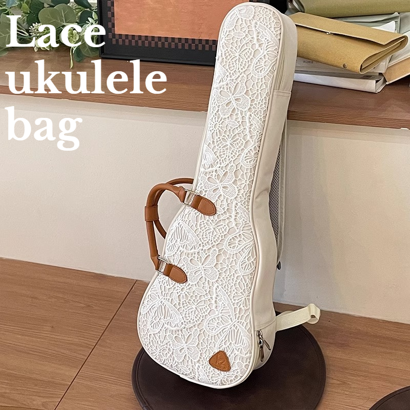 Musical Instrument Accessories - 24 インチウクレレバッグ厚みのある耐衝撃性防水傷防止ショルダーポータブルレースウクレレバッグ楽器アクセサリー