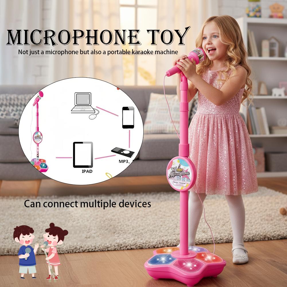 Song With Musical Instrument - 子供用マイクスタンド付きカラオケ歌楽器おもちゃ脳トレ教育玩具誕生日プレゼント女の子男の子向け