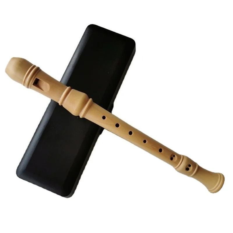 Musical Instrument German - 3ブロックソリッドメープルウッド8穴ソプラノリコーダーバロックまたはドイツ式フィンガースタイルフルート木管楽器