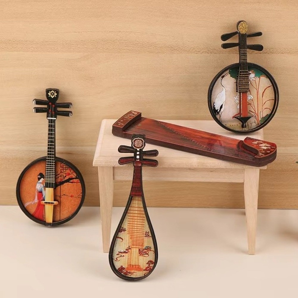 4個セット 中国風楽器冷蔵庫マグネット 木製古代楽器ミニチュ - Musical Instrument Ancient のレビューと価格
