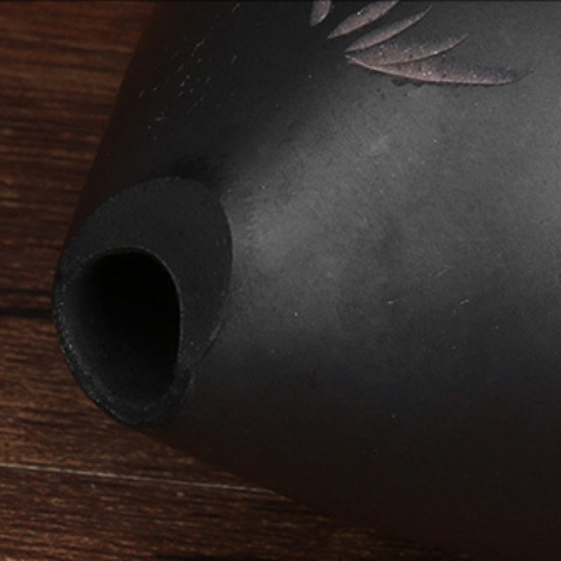 プロの陶芸家による黒色の10穴陶器オカリナ、中国古代の手作り - Musical Instrument Ancient のレビューと価格