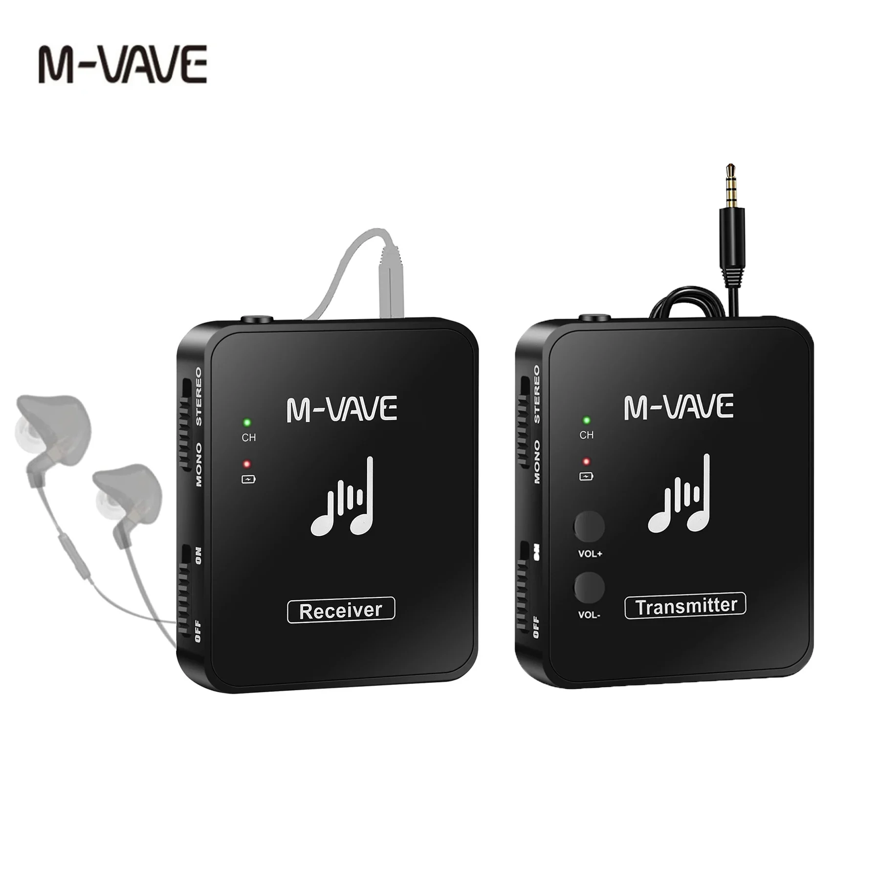 M-vave-ワイヤレスヘッドセット送信機および受信機、音楽 - Musical Instrument Amplifier のレビューと価格