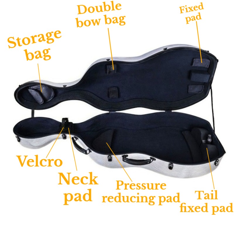 4/4 カーボンファイバーチェロケース傷防止耐摩耗性軽量ポー - Musical Instrument Accessories のレビューと価格