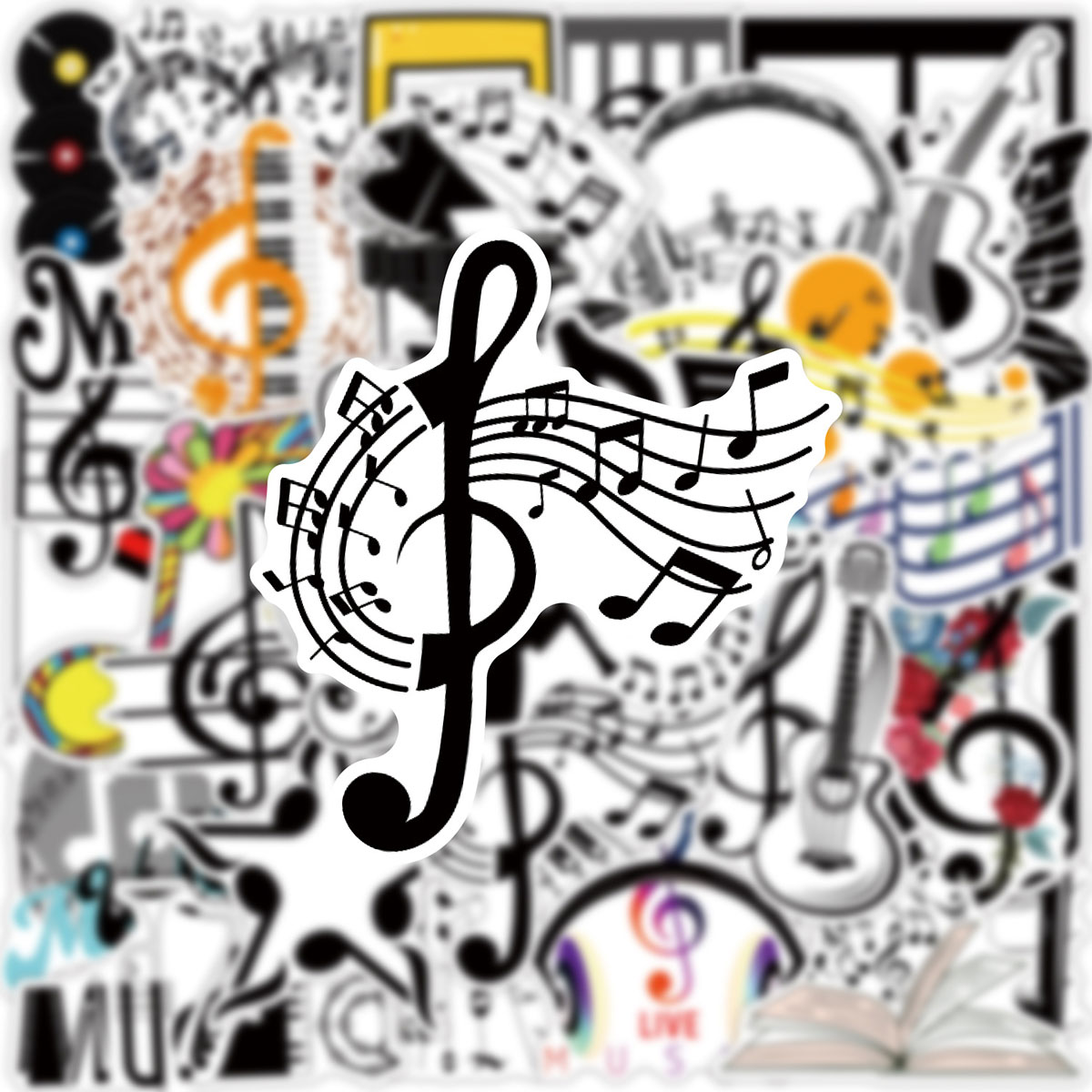 音符、ピアノ、ギター、楽器要素を含む音楽をテーマにしたステッ - Musical Instrument Tabla のレビューと価格