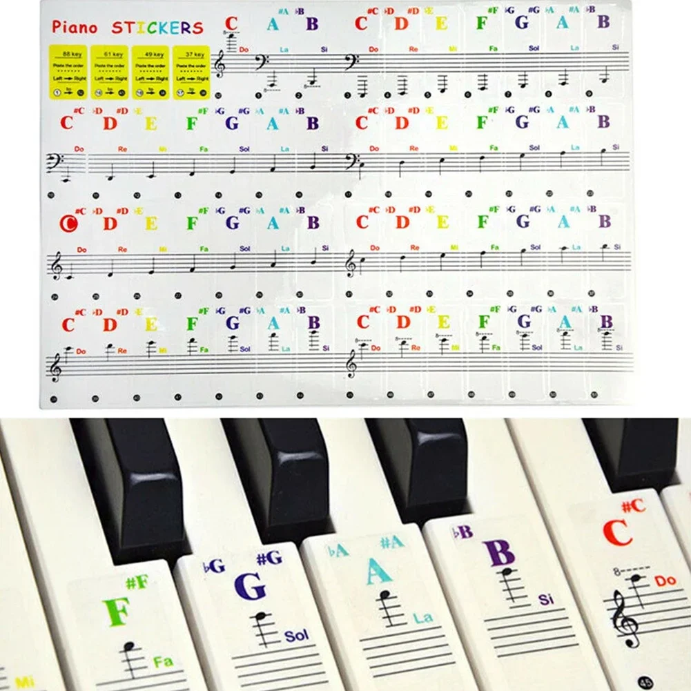 15.5x40mmの透明な色のピアノのキーボード,ステッカー - Musical Instrument Tabla のレビューと価格