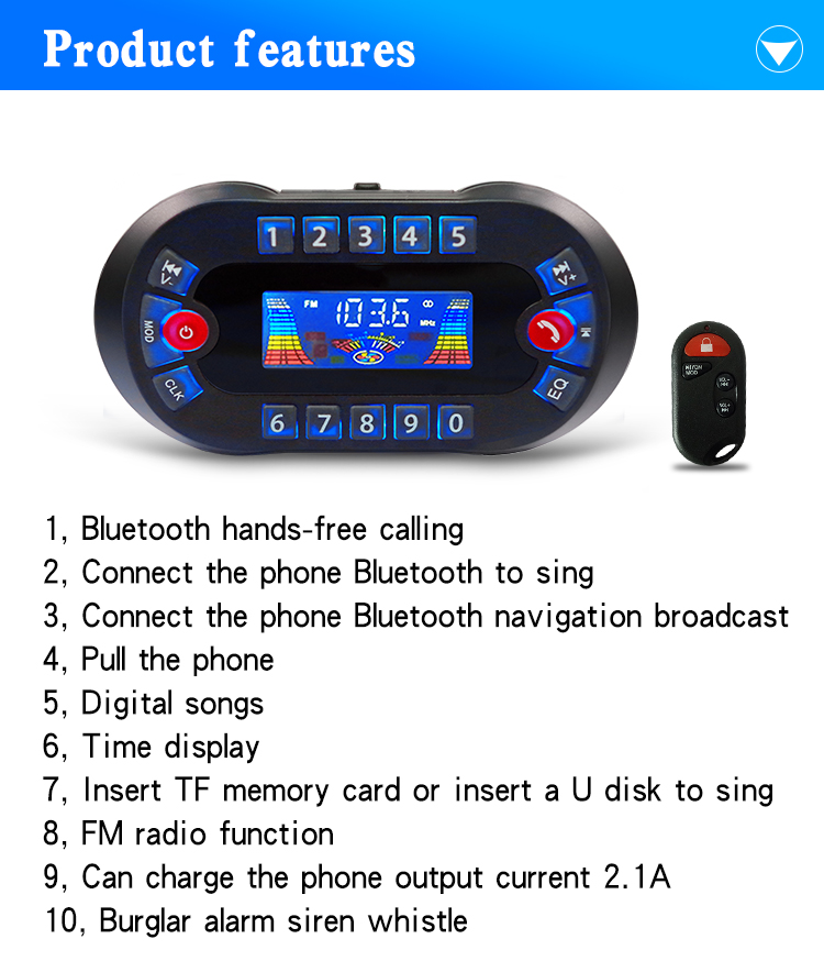 オートバイ用Bluetoothスピーカーアンプ,mp3音楽プ - Musical Instrument Amplifier のレビューと価格